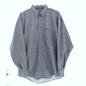 Chaps Ralph Lauren Men's Long Sleeves Shirt - Medium, 100% Cotton, Grid Pattern